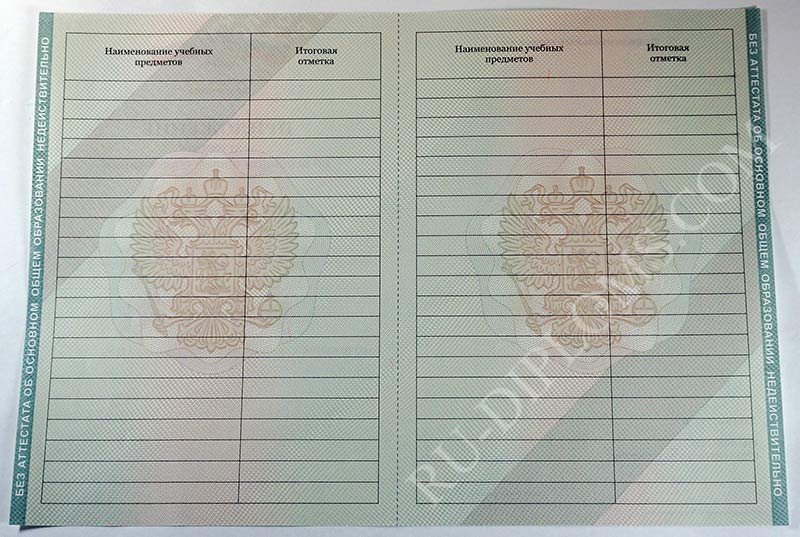 Аттестат о среднем общем образовании 2010-2013 год 